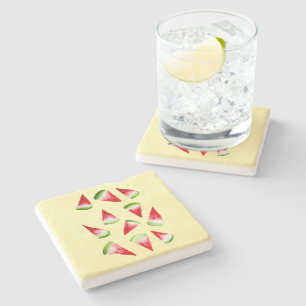 Dessous-de-verre En Pierre Aquarelle de pastèque fruit mignon