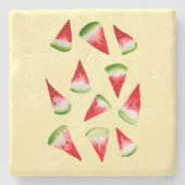 Dessous-de-verre En Pierre Aquarelle de pastèque fruit mignon (Devant)