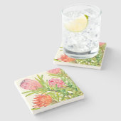 Dessous-de-verre En Pierre Aquarelle Fleurs tropicales (Côté)