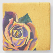 Dessous-de-verre En Pierre Aquarelle gothique Rose dorée (Devant)