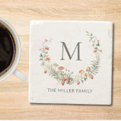 Dessous-de-verre En Pierre Aquarelle lunaire lunaire Florale Botanique