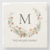 Dessous-de-verre En Pierre Aquarelle lunaire lunaire Florale Botanique (Devant)