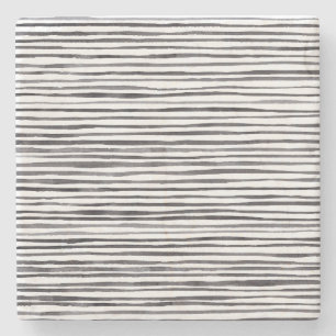 Dessous-de-verre En Pierre Aquarelle moderne noir et blanc  