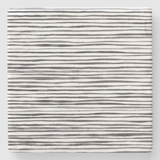 Dessous-de-verre En Pierre Aquarelle moderne noir et blanc   (Devant)