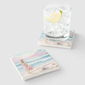 Dessous-de-verre En Pierre Aquarelle Par Le Rivage Unique (Côté)