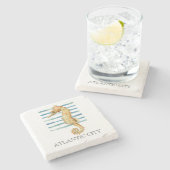 Dessous-de-verre En Pierre Aquarelle Plage de Seahorse (Côté)