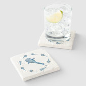 Dessous-de-verre En Pierre Aquarelle requin (Côté)