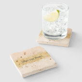 Dessous-de-verre En Pierre Aquarelle rose or (Côté)