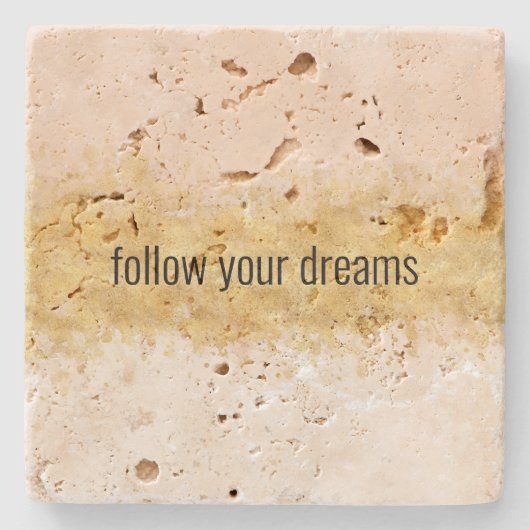 Dessous-de-verre En Pierre Aquarelle rose or (Devant)