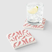 Dessous-de-verre En Pierre aquarelle rouge chaud (Côté)