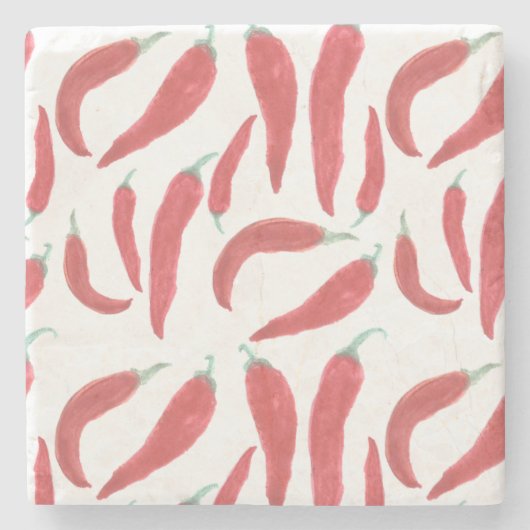 Dessous-de-verre En Pierre aquarelle rouge chaud (Devant)