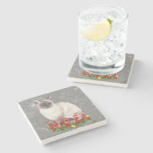 Dessous-de-verre En Pierre Aquarelle Siamese de vacances (Côté)