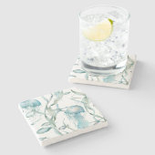 Dessous-de-verre En Pierre Aquarelle Sous l'eau Coasters Méduses (Côté)