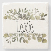 Dessous-de-verre En Pierre Aquarelle tendance Botanique (Devant)