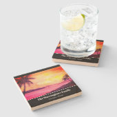 Dessous-de-verre En Pierre Aquarelle Tropical Beach Sunset Farida Greenfield (Côté)