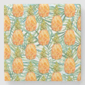 Dessous-de-verre En Pierre Aquarelle tropicale des ananas (Devant)