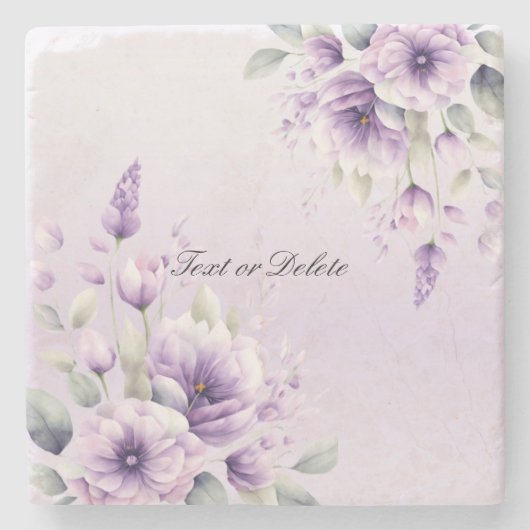 Dessous-de-verre En Pierre Aquarelle violet Dessous de verre en pierre de fle (Devant)