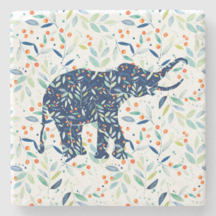 Dessous-de-verre En Pierre Aquarelles botaniques adorables Little Blue Elepha