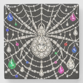Dessous-de-verre En Pierre Araignée glamour design diamant orné de bijoux
