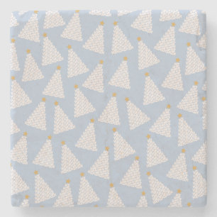 Dessous-de-verre En Pierre Arbre de Noël bleu Motif