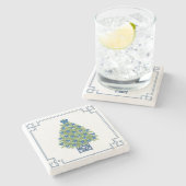 Dessous-de-verre En Pierre Arbre de Noël Chinoiserie (Côté)