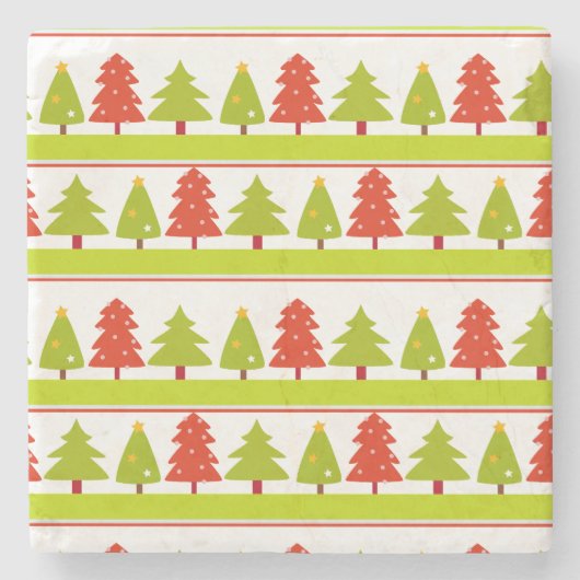 Dessous-de-verre En Pierre Arbres de Noël conçus (Devant)