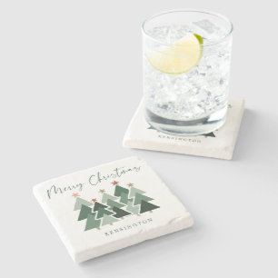 Dessous-de-verre En Pierre Arbres de Noël modernes