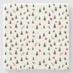 Dessous-de-verre En Pierre Arbres et vaches de Noël