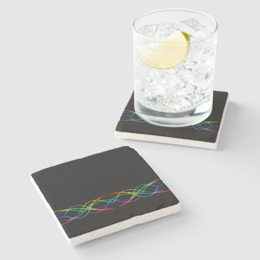 Dessous-de-verre En Pierre Arc-en-ciel (Côté)