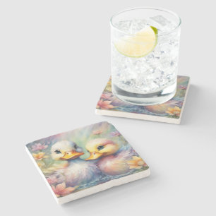 Dessous-de-verre En Pierre Arc-en-ciel Canard 1