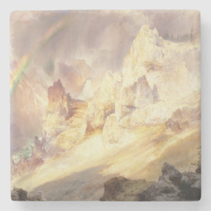Dessous-de-verre En Pierre Arc-en-ciel sur Yellowstone, Moran 1900