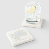 Dessous-de-verre En Pierre Architectural Blueprint Stone Coaster (Côté)