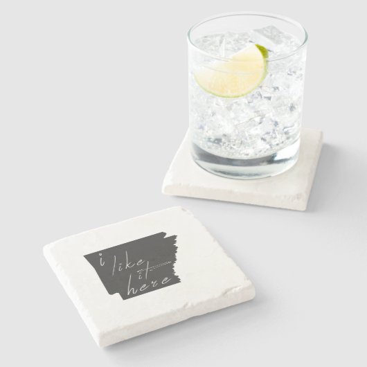 Dessous-de-verre En Pierre Arkansas En Forme Je L'Aime Ici Tableau Noir (Côté)