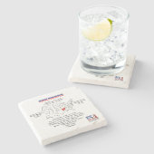 Dessous-de-verre En Pierre Arkansas Etat américain sur une carte et des infor (Côté)