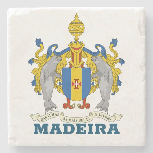 Dessous-de-verre En Pierre Armoiries de Madère, Portugal (Devant)