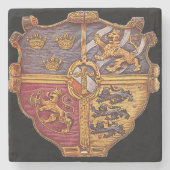 Dessous-de-verre En Pierre Armoiries de Suède (Devant)