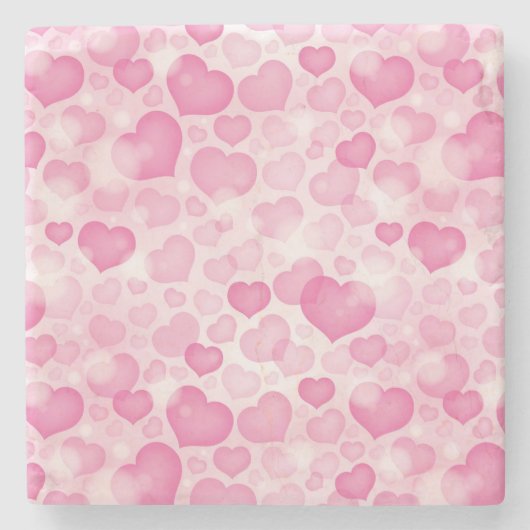 Dessous-de-verre En Pierre Arrière - plan avec des coeurs (Devant)
