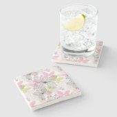 Dessous-de-verre En Pierre Arrière - plan avec le papillon (Côté)