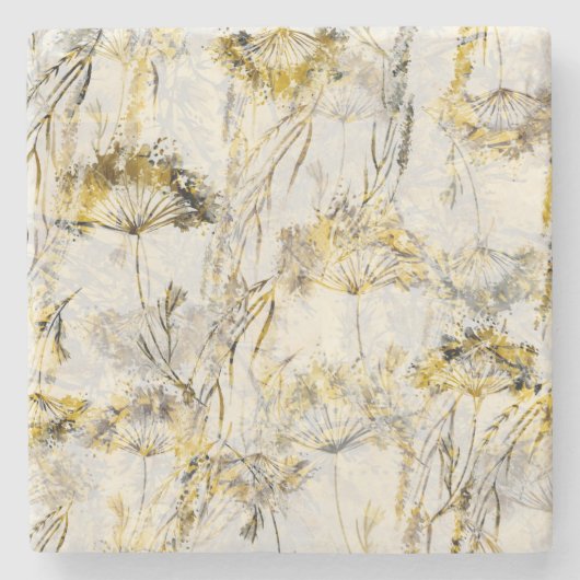 Dessous-de-verre En Pierre arrière - plan d'aquarelle Abstraite : dandelion,  (Devant)