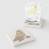 Dessous-de-verre En Pierre Arrière - plan de fentes (Côté)