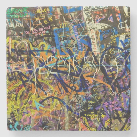 Dessous-de-verre En Pierre Arrière - plan de graffiti (Devant)