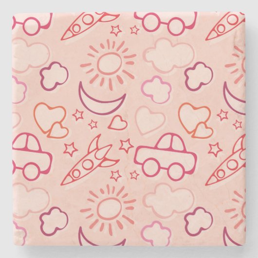 Dessous-de-verre En Pierre arrière - plan de jouet (Devant)