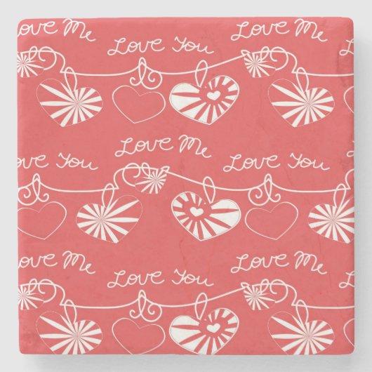 Dessous-de-verre En Pierre Arrière - plan de Saint Valentin (Devant)