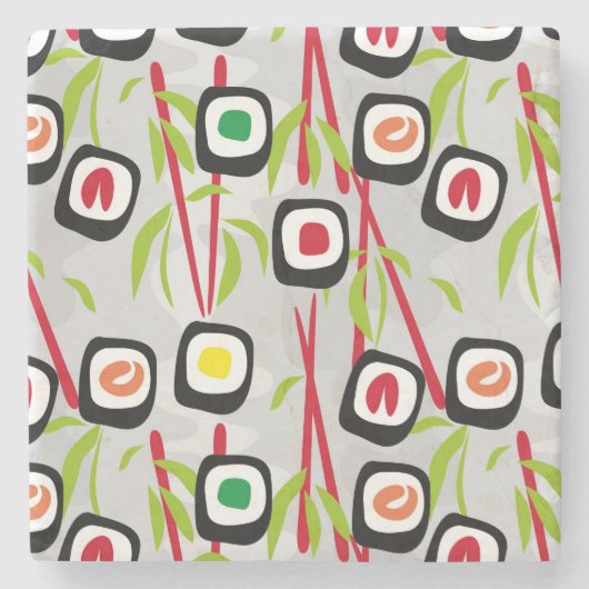 Dessous-de-verre En Pierre Arrière - plan de sushi (Devant)