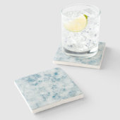 Dessous-de-verre En Pierre Arrière - plan de texture bleu marbre (Côté)