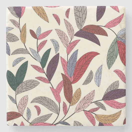 Dessous-de-verre En Pierre Arrière - plan floral (Devant)