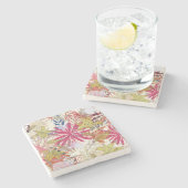 Dessous-de-verre En Pierre Arrière - plan floral 6 (Côté)