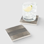 Dessous-de-verre En Pierre Arrière - plan grunge en métal (Côté)