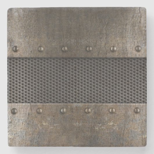 Dessous-de-verre En Pierre Arrière - plan grunge en métal (Devant)