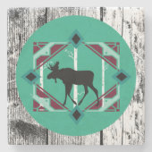 Dessous-de-verre En Pierre Arrière - plan MOOSE RUSTIQUE (Devant)